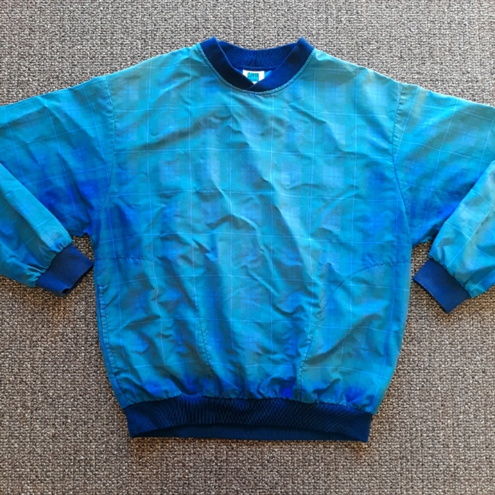 Vintage 80s Turfer Plaid Golf Windbreaker Pullover Jacket Size Medium